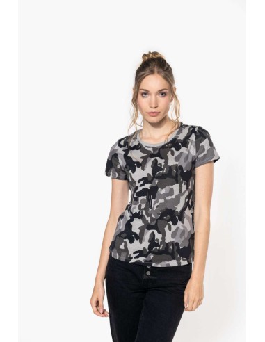 KAR-K3031-LADIES' SHORT-SLEEVED CAMO T-SHIRT